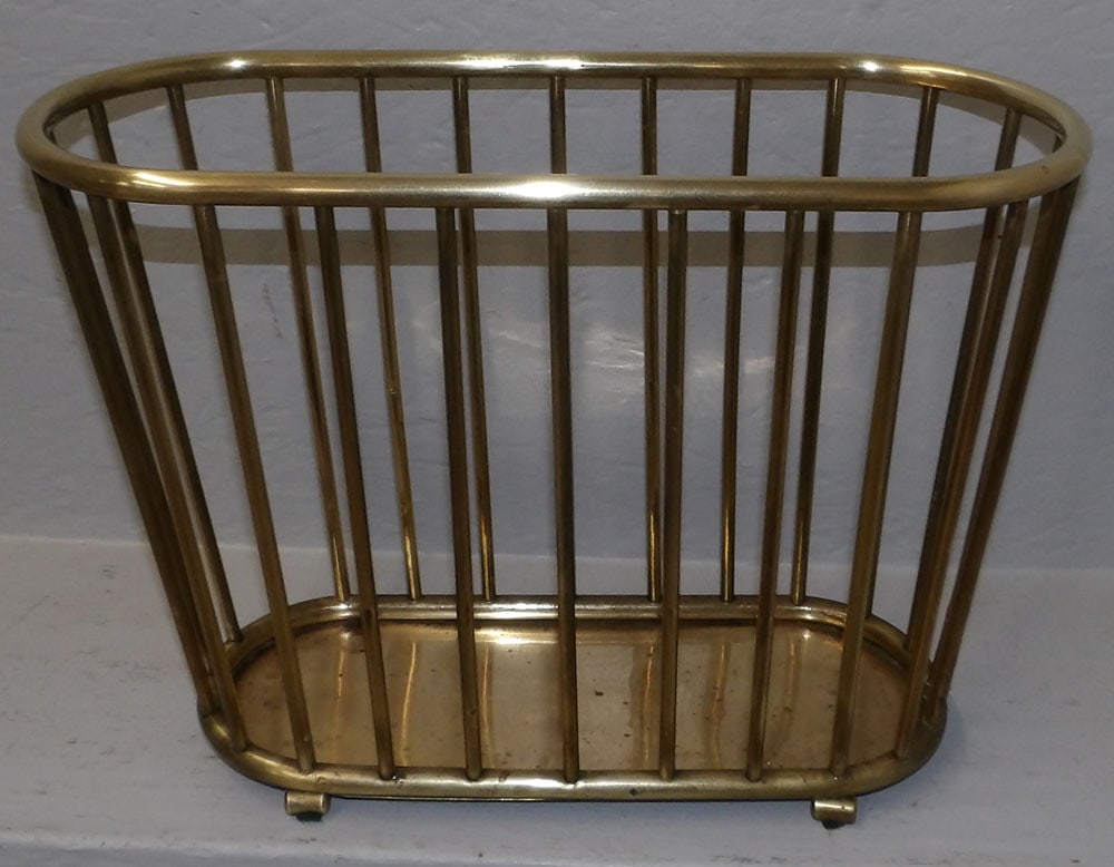 Mid Century Modern Brass Magazine Stand (1 of 2)