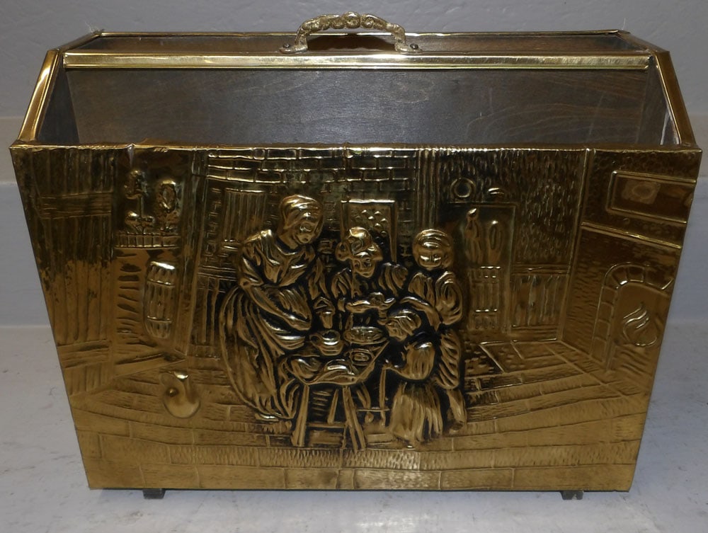 Brass Embossed Magazine Stand (1 of 3)