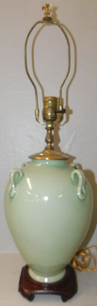 Celadon Porcelain Vase Made Into Lamp (1 of 4)