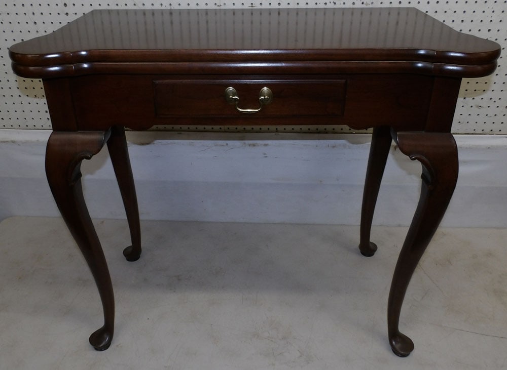 Cherry Fold Over Top Game Table by Ethan Allen (1 of 6)