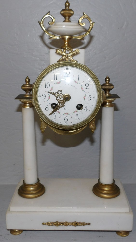 Antique Marble & Bronze French Portico Clock (1 of 7)