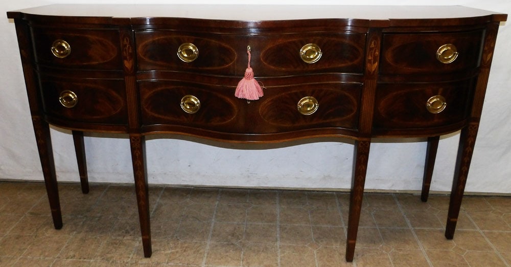 mahogany inlaid serpentine front sideboard by Drexel Heritage (1 of 13)