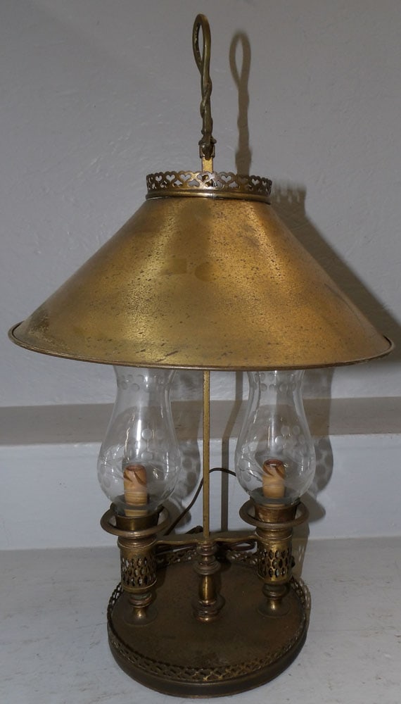brass two light student lamp (1 of 6)