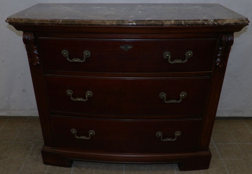 cherry marble top three drawer chest by Thomasville (1 of 7)