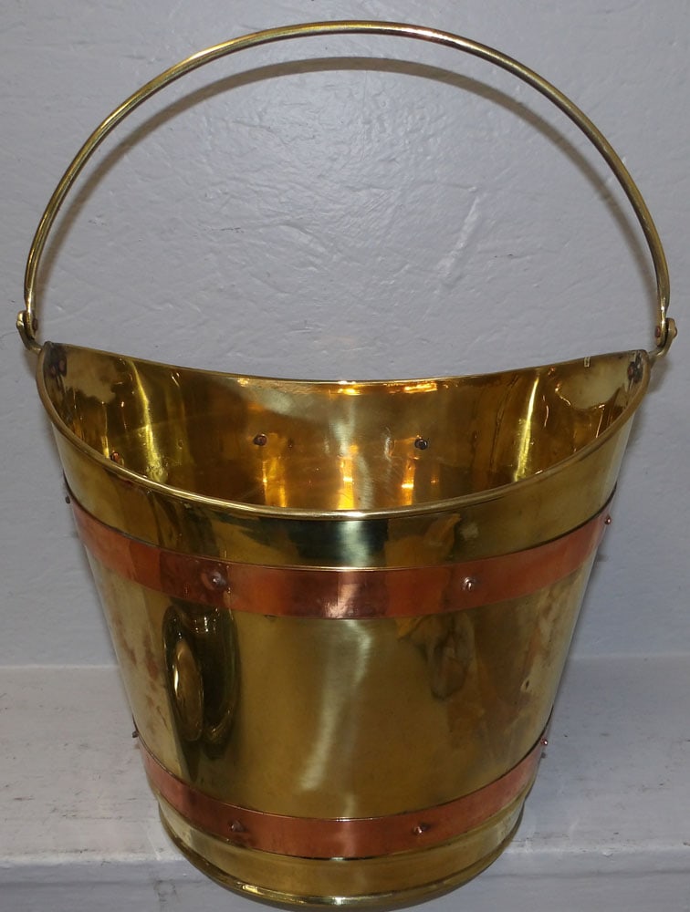 brass and copper bound coal bucket (1 of 4)