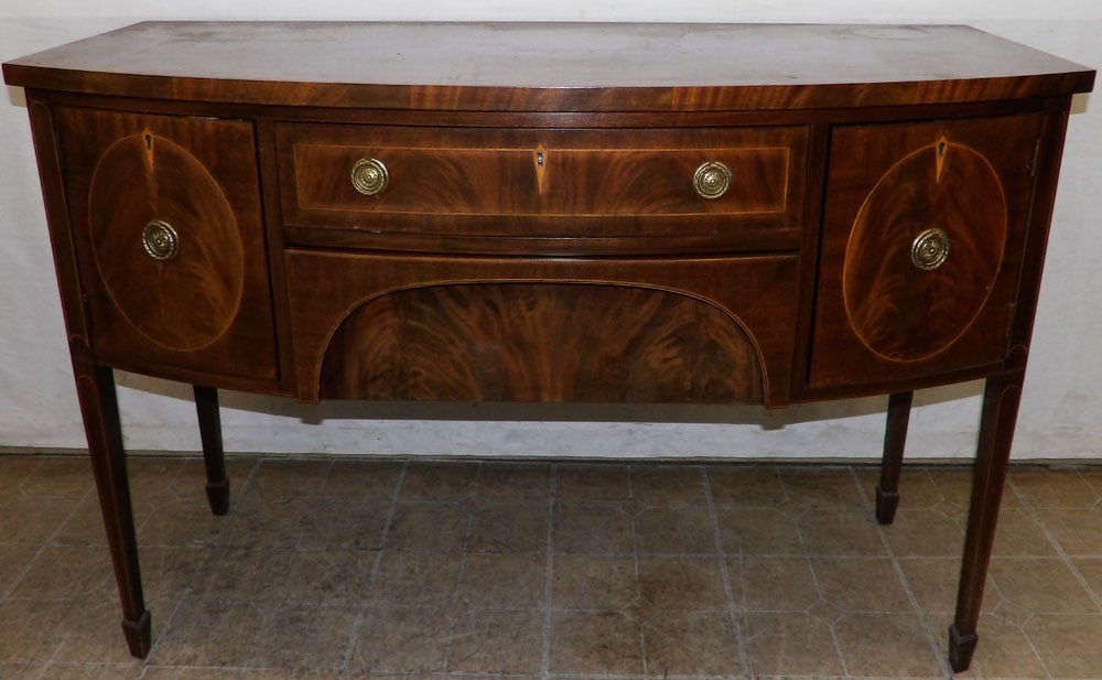 mahogany inlaid bowl front sideboard by Henkel Harris (1 of 9)