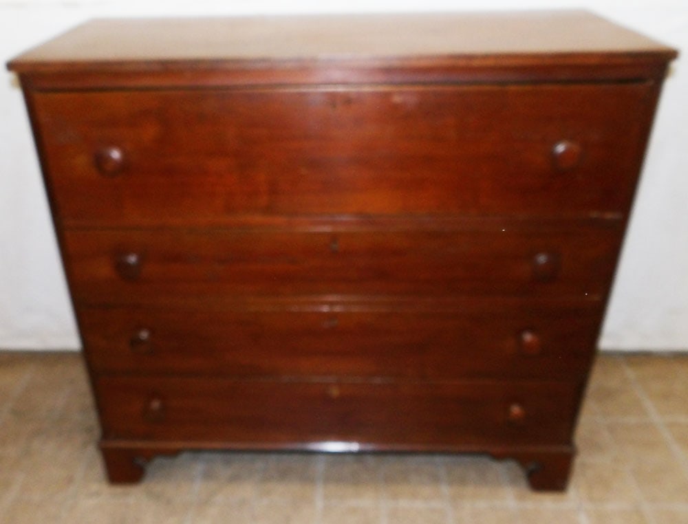 19th century walnut southern four drawer chest with heart pine interior (1 of 6)