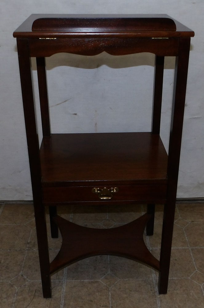 mahogany adjustable top book stand with one drawer (1 of 5)