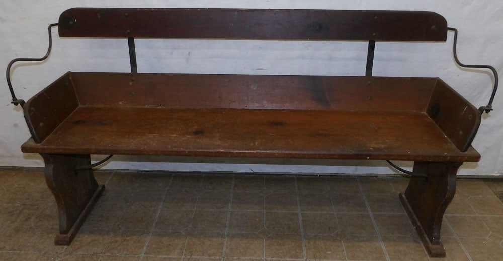 antique pine & iron buggy bench (1 of 5)