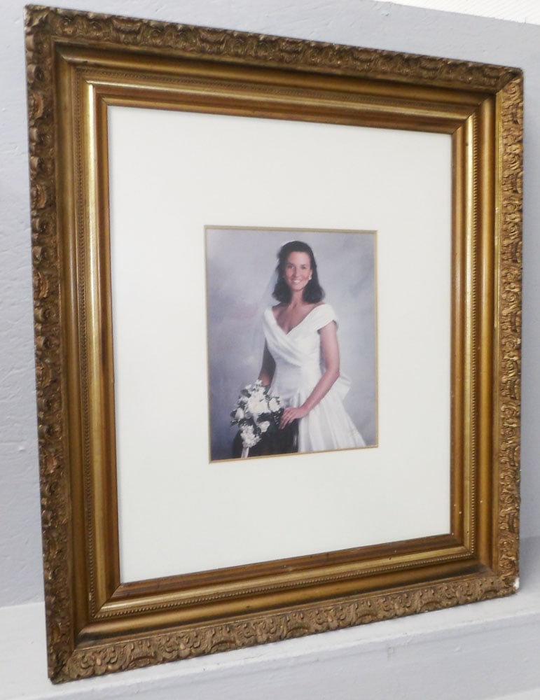 Portrait photo of lady in antique gilded ornate frame: Portrait photo of lady in antique gilded ornate frame . 29 1/2" x 34 1/2" "ALL DESCRIPTIONS AND ANY CONDITION STATEMENT GIVEN BY LANGSTON AUCTION GALLERY ARE STRICTLY OPINIONS AND LANGSTON'S SHALL HAV
