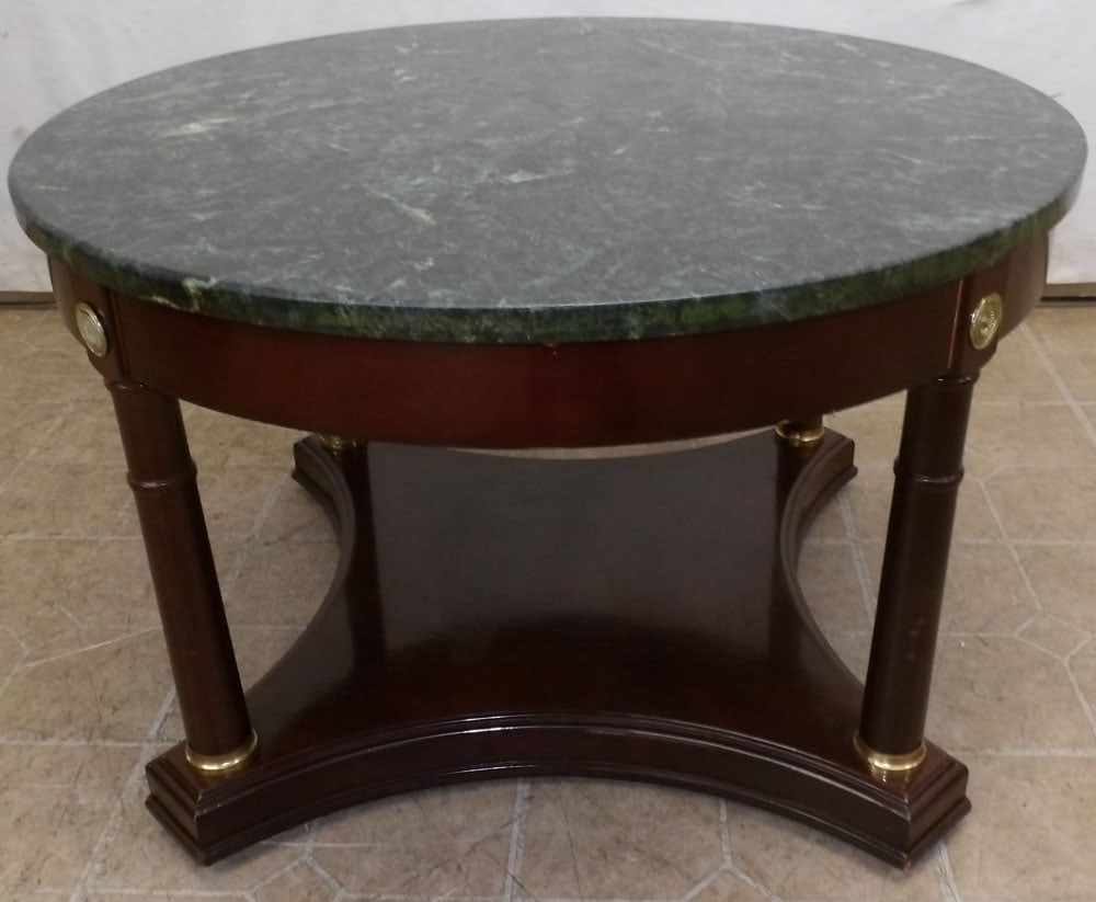 cherry green marble top round tea table (1 of 3)