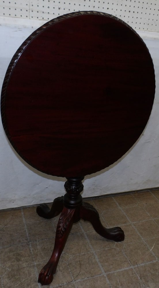 carved mahogany tilt top tea table (1 of 3)