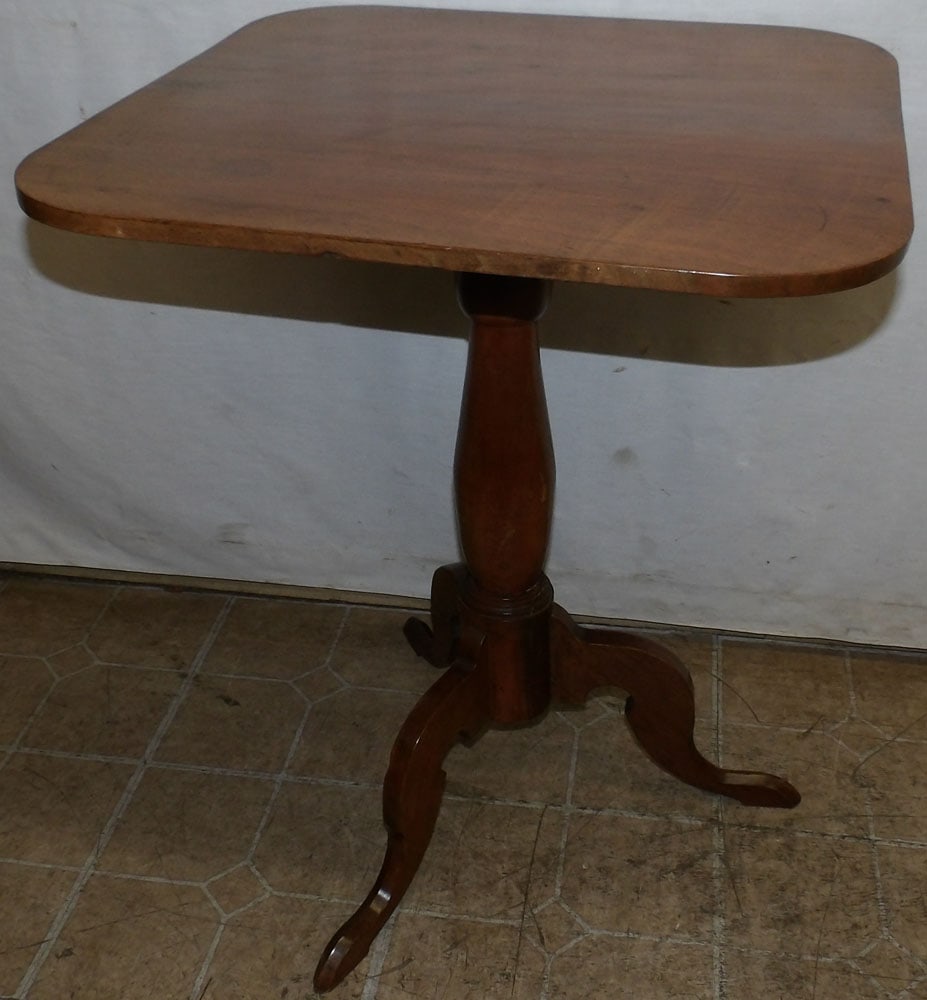 antique walnut tilt top candle stand (1 of 4)