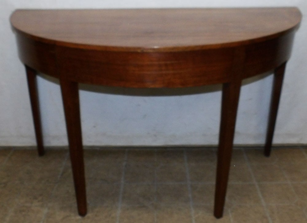 19th century mahogany bow front demilune console (1 of 4)