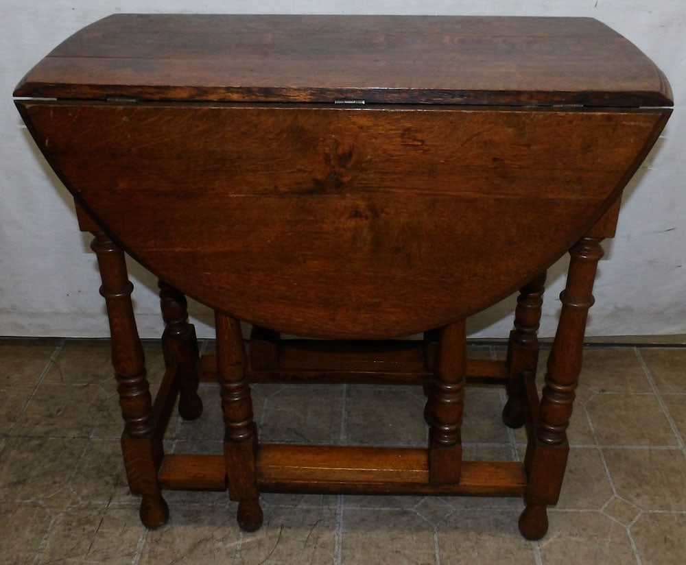 Antique Oak Gate Leg Drop Leaf Table (1 of 4)