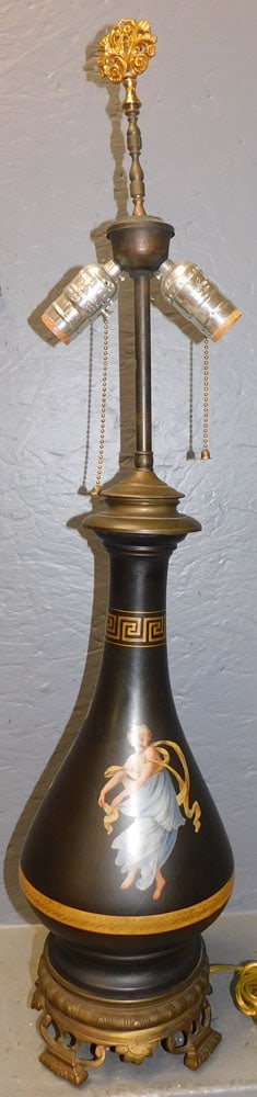 Painted Porcelain Vase Made Into Lamp (1 of 4)