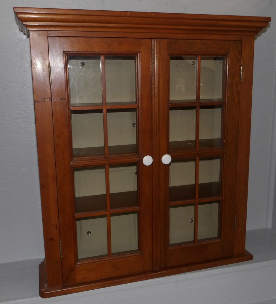 Pine Glass Door Hanging Cabinet (1 of 3)