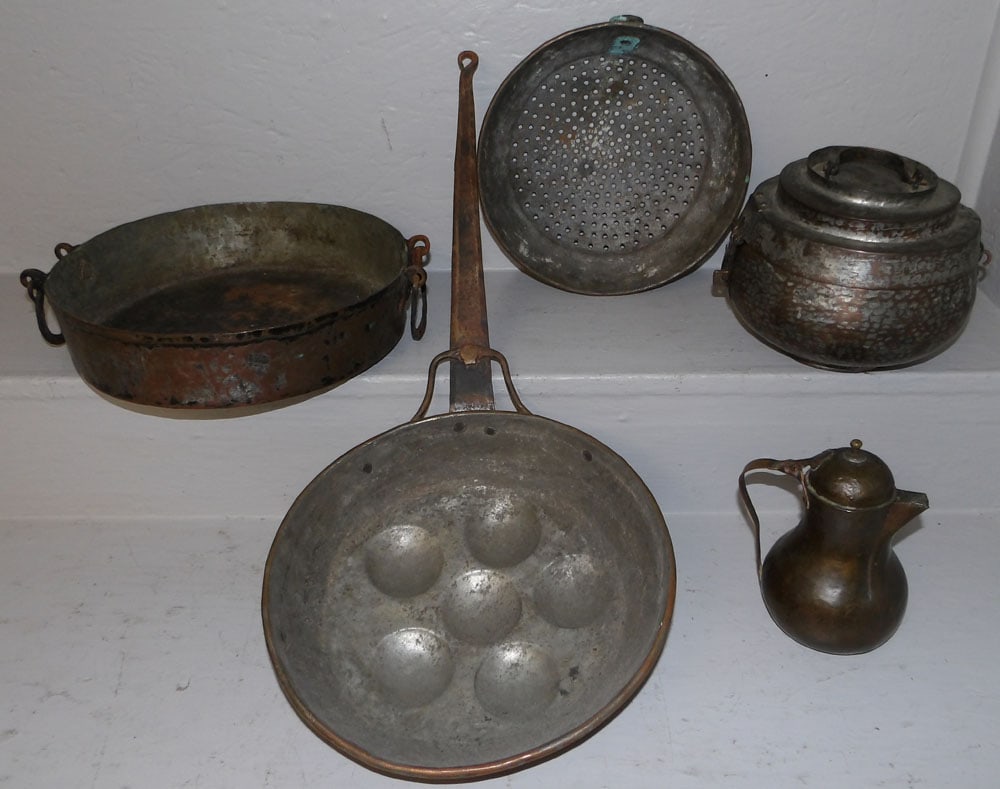 Five Antique Copper Items (1 of 2)
