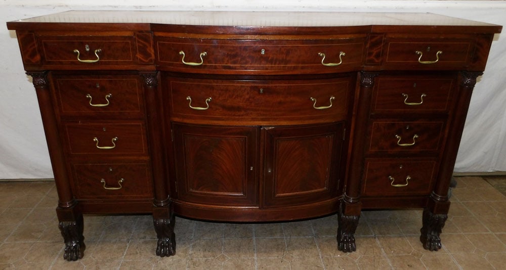 Antique Mahogany Inlaid Classical Sideboard with Claw Feet (1 of 8)