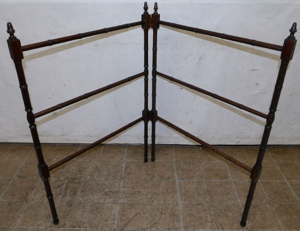 Mahogany & Faux Bamboo Towel Rack (1 of 5)