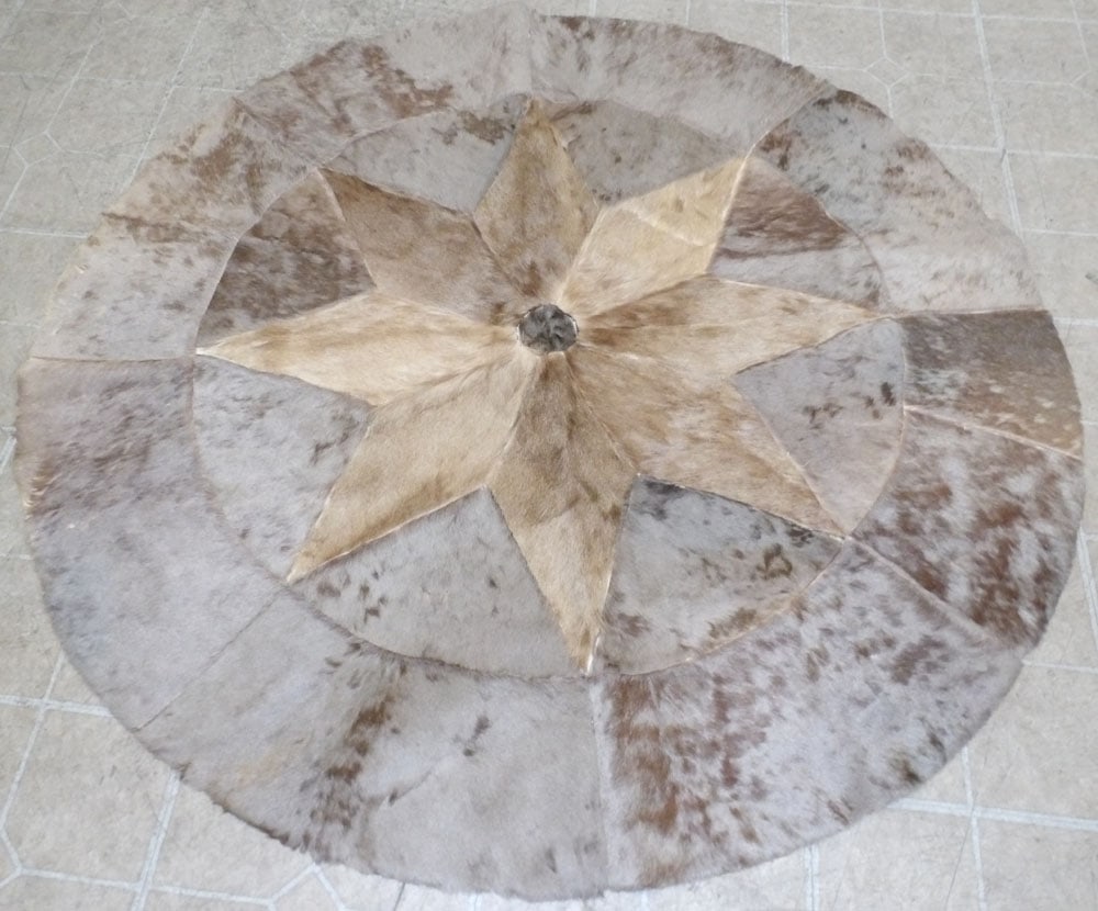 4' 2" Round Animal Hyde Rug (1 of 4)