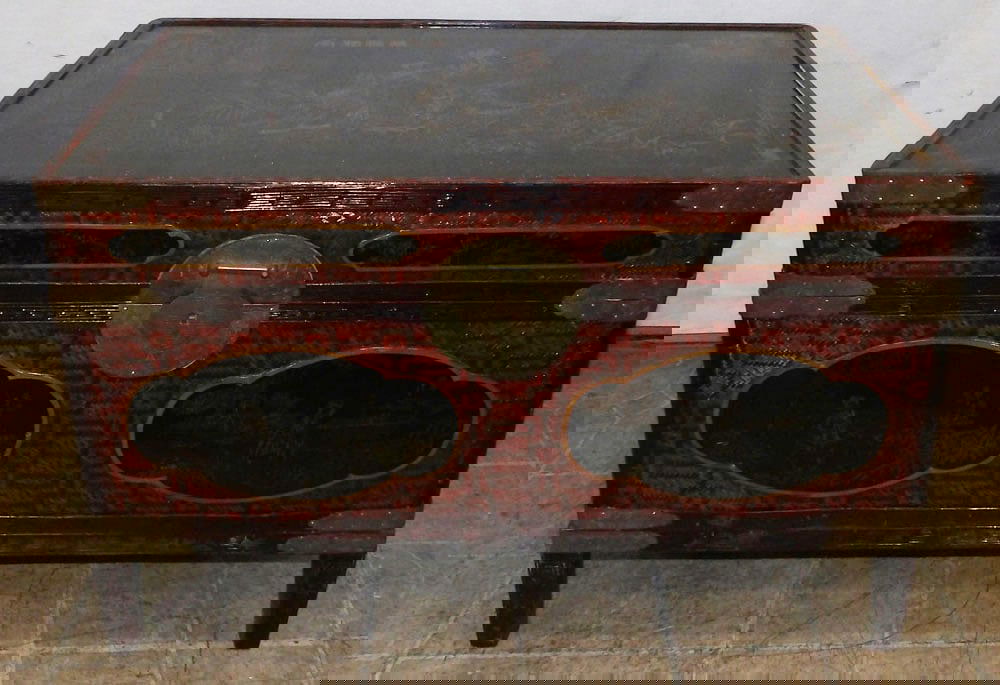 Painted Rattan Oriental Box on Stand (1 of 8)