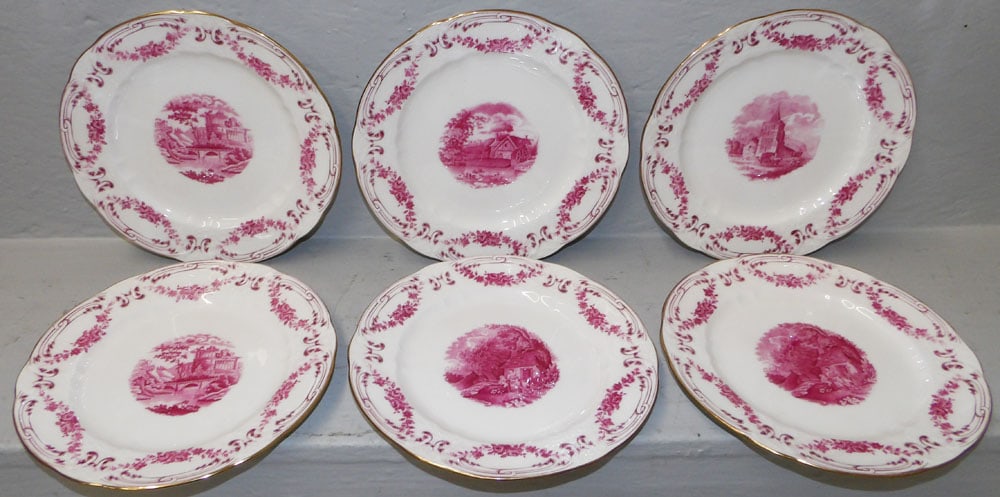 Six Painted Porcelain Minton's Plates by Tiffany & Co (1 of 7)