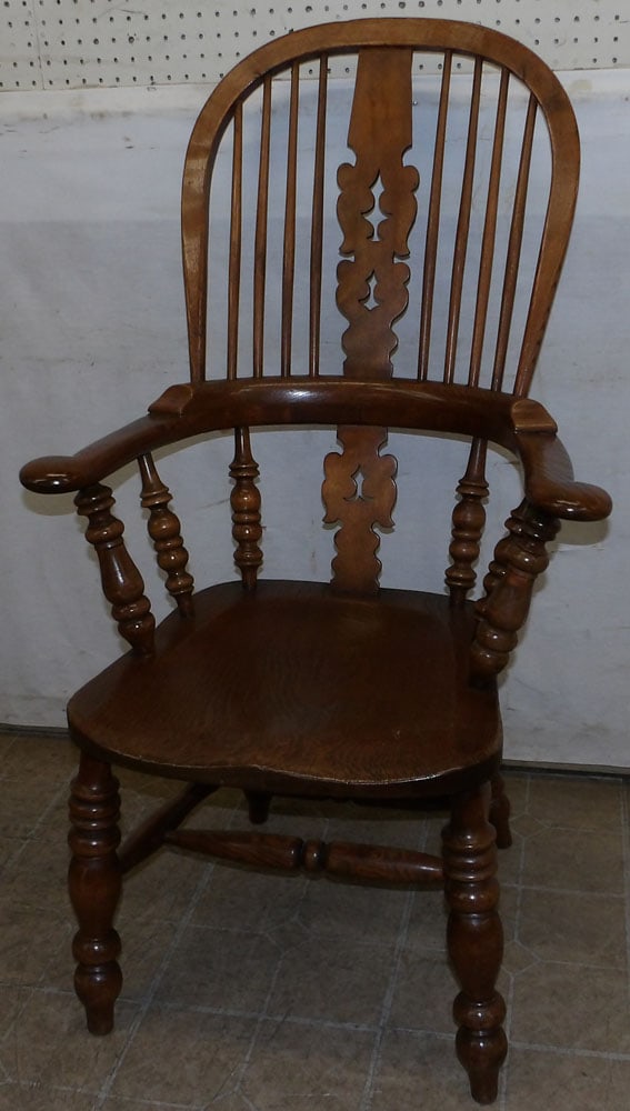 19th Century Elm Wood English Windsor Arm Chair (1 of 5)