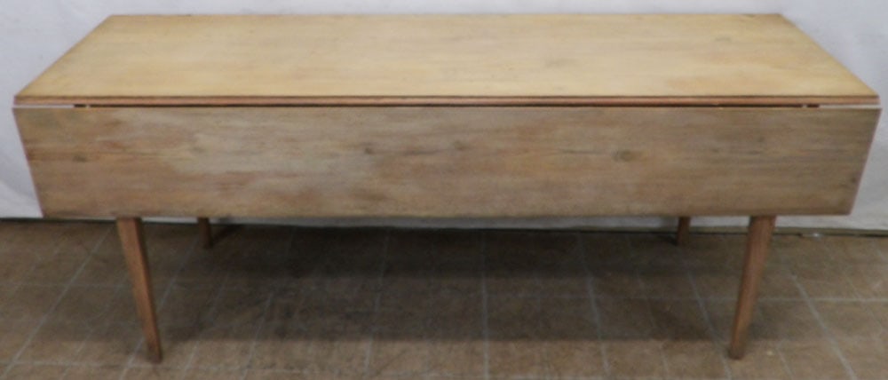 Bleached Pine Tapered Leg Drop Leaf Harvest Table (1 of 5)