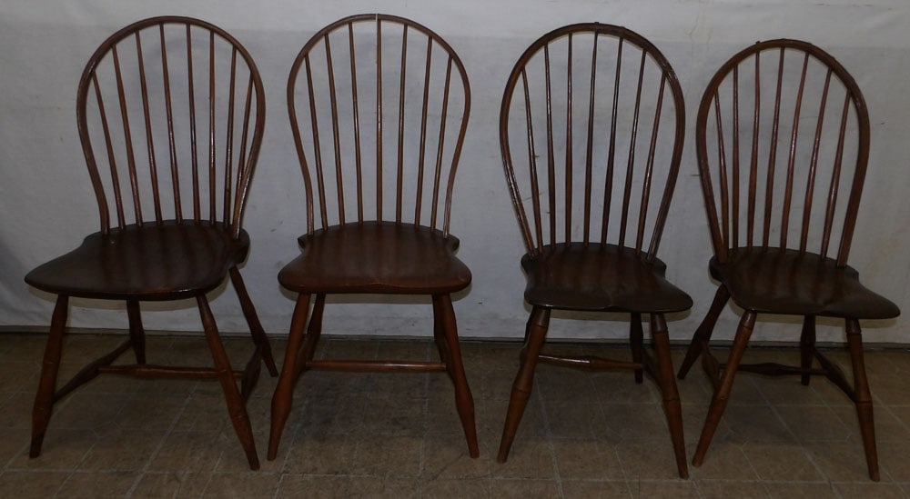 Four 19th Century New England Windsor Side Chairs (1 of 8)