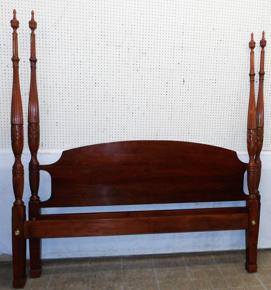 Cherry Rice Carved Four Poster King Size Bed, (No Rails) (1 of 4)