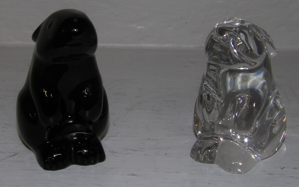 Two Baccarat Bunny Paperweights (1 of 4)