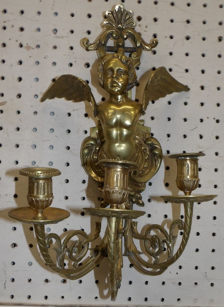 Bronze Winged Angel Three Light Wall Sconce (1 of 6)