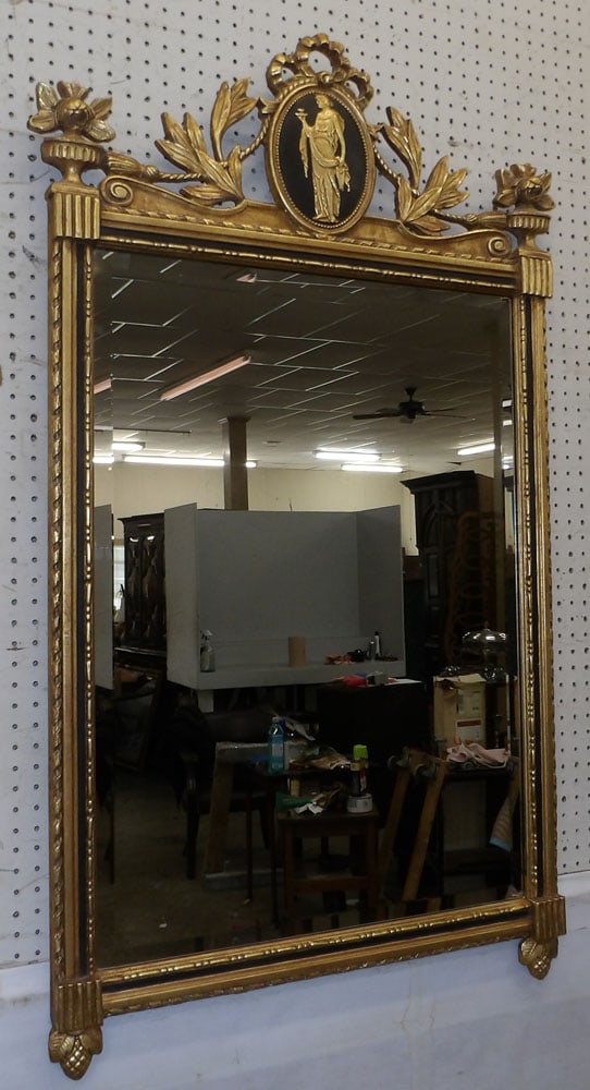 Ornate Gilded Frame Neoclassical Bevel Edge Mirror (1 of 4)