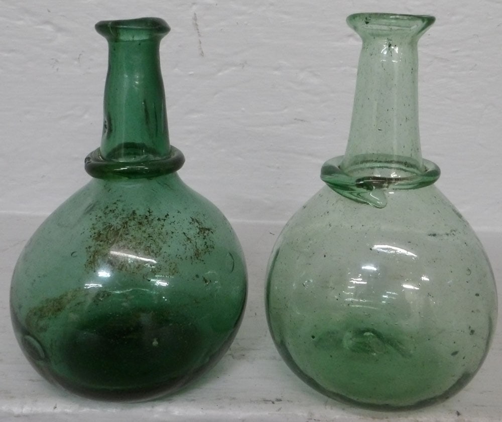 Two 18th Century Green Glass Bottle Jars (1 of 3)