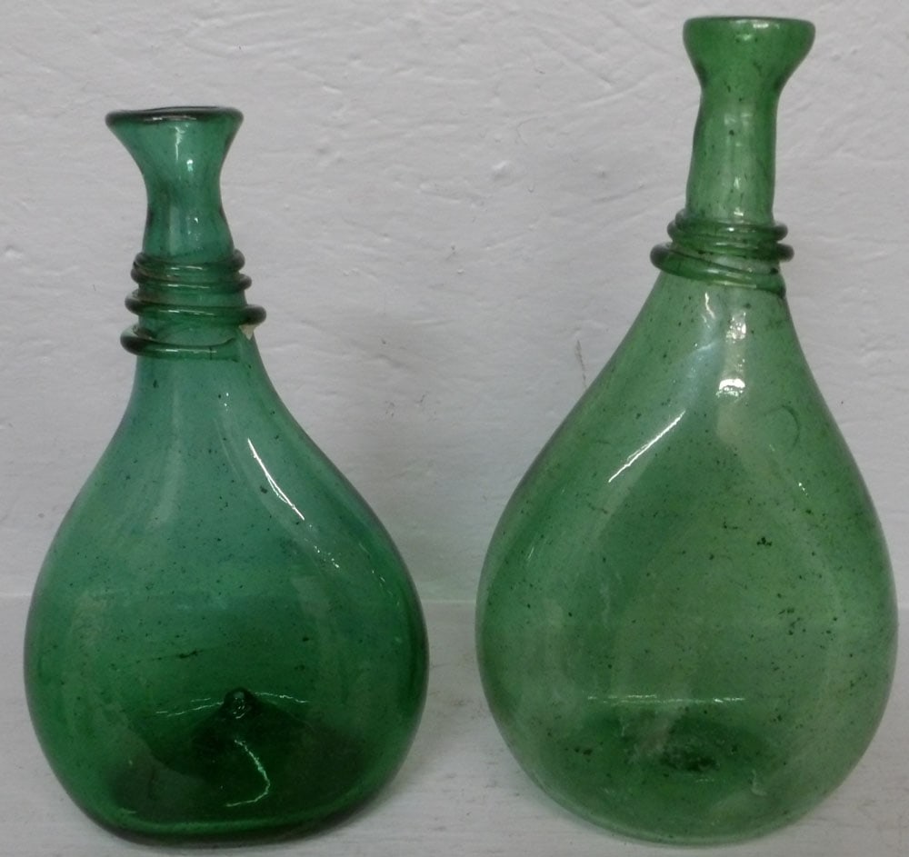 Two Large 18th Century Green Glass Bottle Jars (1 of 4)