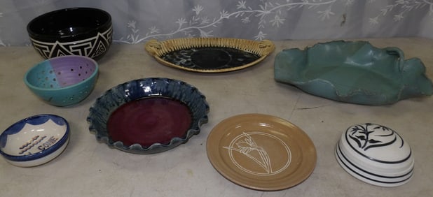 lot of signed pottery items