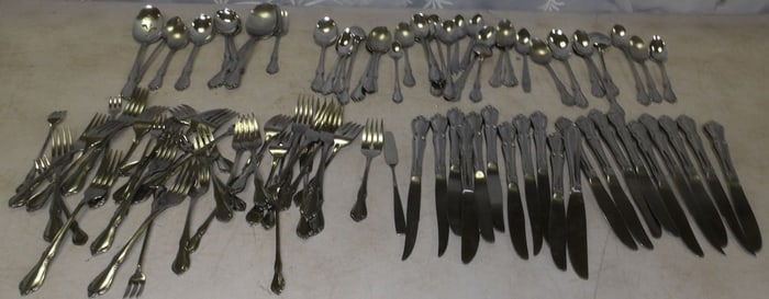 lot of stainless steel flatware