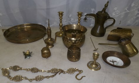 lot of brass items