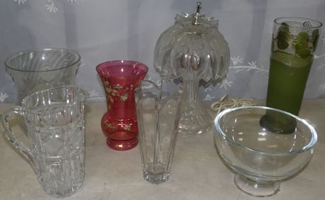 lot of glass items