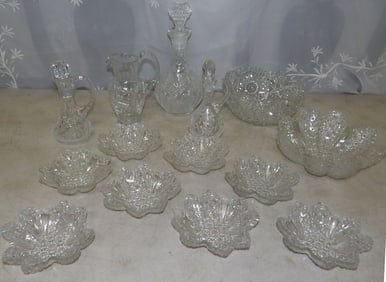 lot of cut glass items