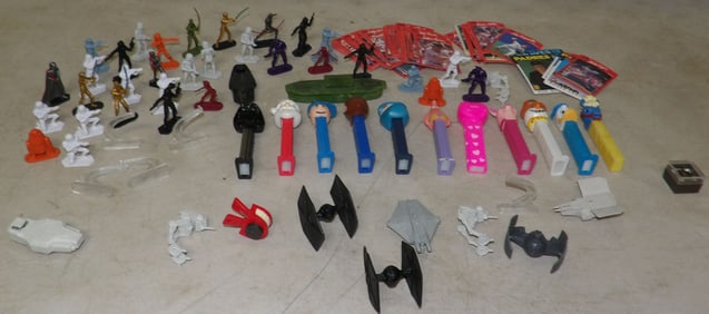 lot of vintage toys and baseball cards