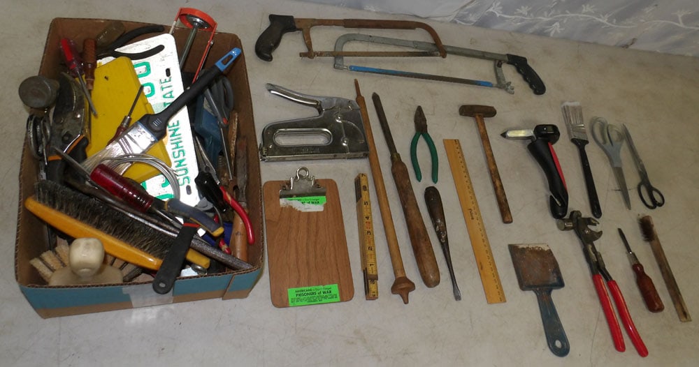 lot of tools: lot of tools. "ALL DESCRIPTIONS AND ANY CONDITION STATEMENT GIVEN BY LANGSTON AUCTION GALLERY ARE STRICTLY OPINIONS AND LANGSTON'S SHALL HAVE NO RESPONSIBILITY FOR ERRORS OR OMISSIONS. THE ABSENCE OF 