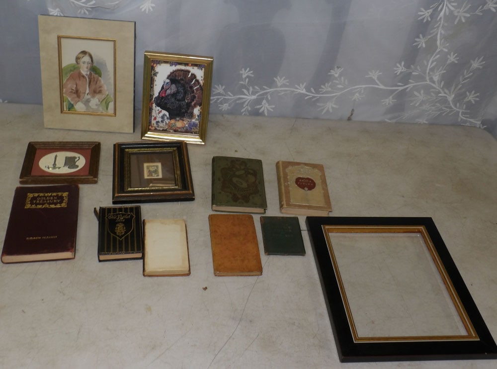 lot of framed art and vintage books (1 of 3)