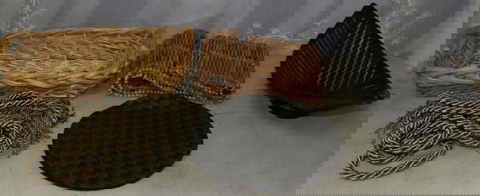 lot of bamboo and ratan decorative items