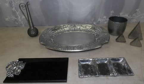lot of aluminum items