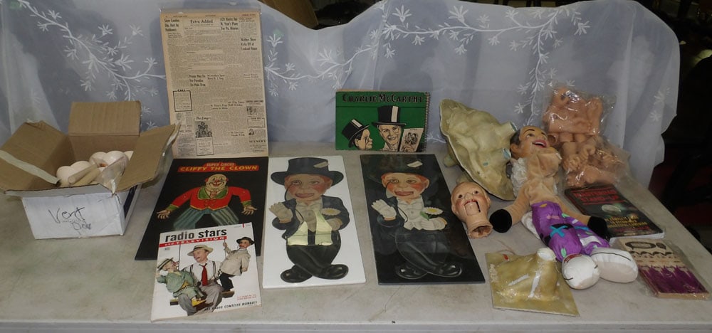 lot of ventriloquist doll parts: lot of ventriloquist doll parts. "ALL DESCRIPTIONS AND ANY CONDITION STATEMENT GIVEN BY LANGSTON AUCTION GALLERY ARE STRICTLY OPINIONS AND LANGSTON'S SHALL HAVE NO RESPONSIBILITY FOR ERRORS OR OMISSIO