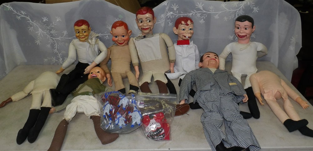 lot of ventriloquist doll parts: lot of ventriloquist doll parts. "ALL DESCRIPTIONS AND ANY CONDITION STATEMENT GIVEN BY LANGSTON AUCTION GALLERY ARE STRICTLY OPINIONS AND LANGSTON'S SHALL HAVE NO RESPONSIBILITY FOR ERRORS OR OMISSIO