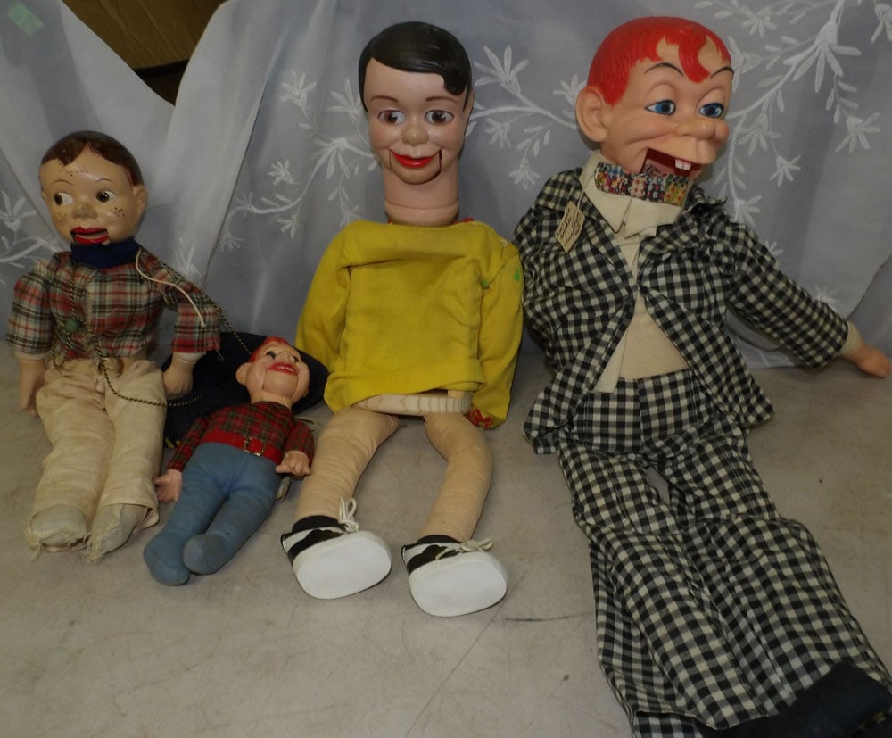 lot of ventriloquist dolls: lot of ventriloquist dolls. "ALL DESCRIPTIONS AND ANY CONDITION STATEMENT GIVEN BY LANGSTON AUCTION GALLERY ARE STRICTLY OPINIONS AND LANGSTON'S SHALL HAVE NO RESPONSIBILITY FOR ERRORS OR OMISSIONS. T
