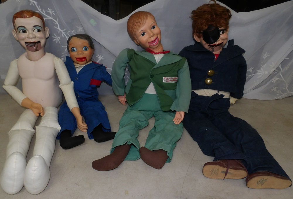 lot of ventriloquist dolls: lot of ventriloquist dolls. "ALL DESCRIPTIONS AND ANY CONDITION STATEMENT GIVEN BY LANGSTON AUCTION GALLERY ARE STRICTLY OPINIONS AND LANGSTON'S SHALL HAVE NO RESPONSIBILITY FOR ERRORS OR OMISSIONS. T